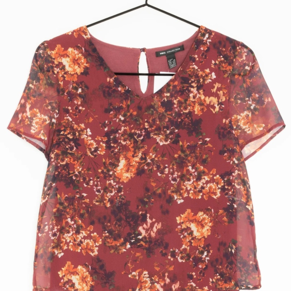 Elegant Floral V-Neck Blouse